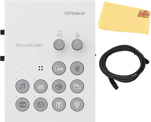 Roland GOLIVECAST Livestreaming Studio para teléfonos inteligentes paquete con cable de micrófono y paño de pulido