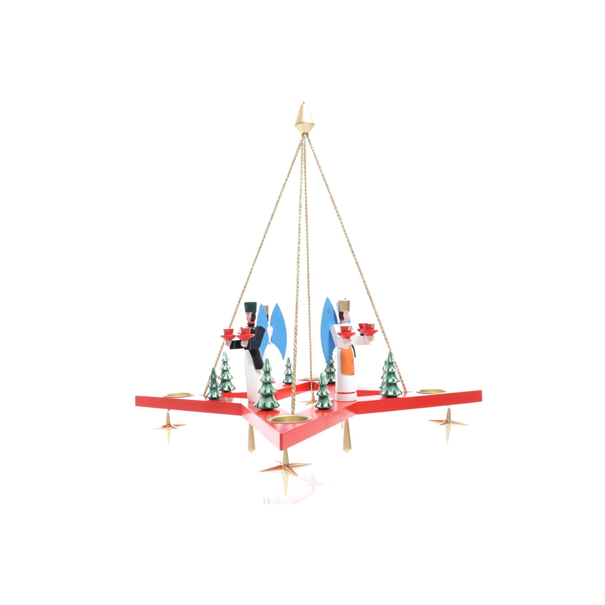Rudolphs Schatzkiste Lichterkranz Adventskranz Stern mit Engel und Bergmann rot BxT = 50x50cm NEU Adventskranz Kerze Kerzenleuchter Leuchter Wachskerze Kirche Holz Weihnachten Seiffen Erzgebirge