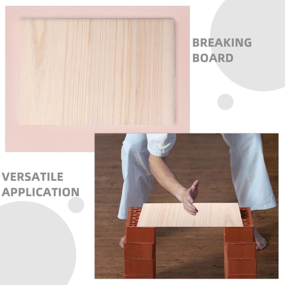 5pcs Karate and Taekwondo Breaking Boards Wooden Professional Practice Boards Sturdy and Reusable for Daily Practice and Breaking Demonstrations
