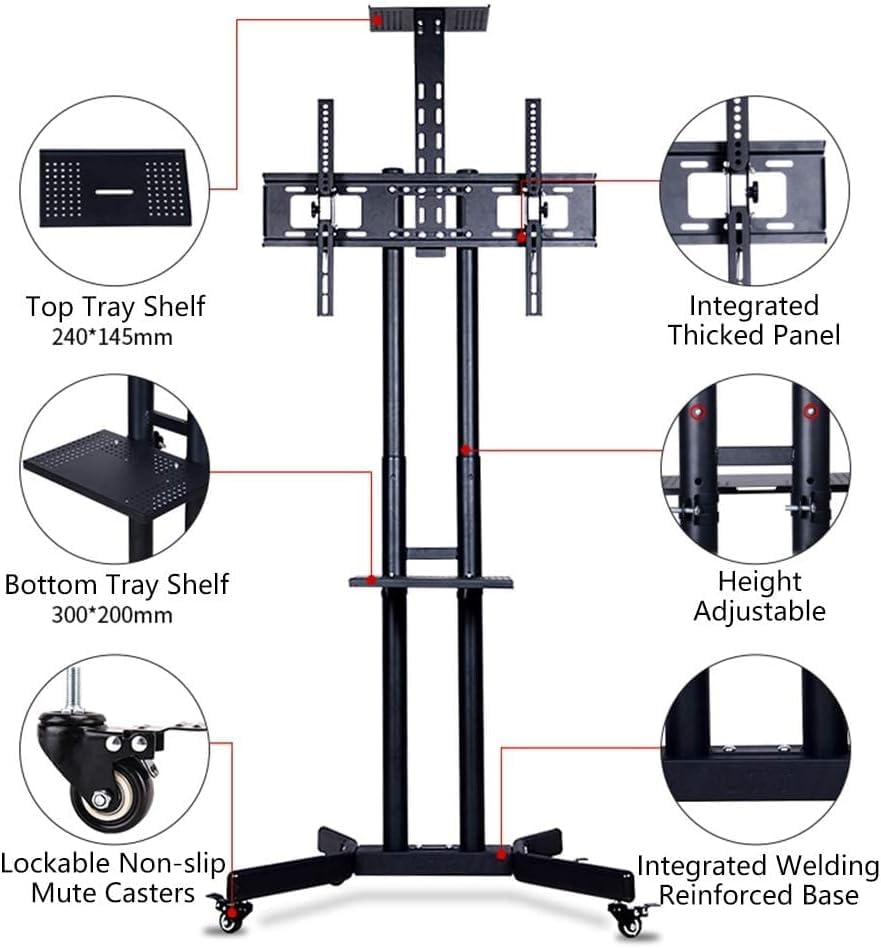 Soporte rodante móvil para TV con ruedas miniatura 4