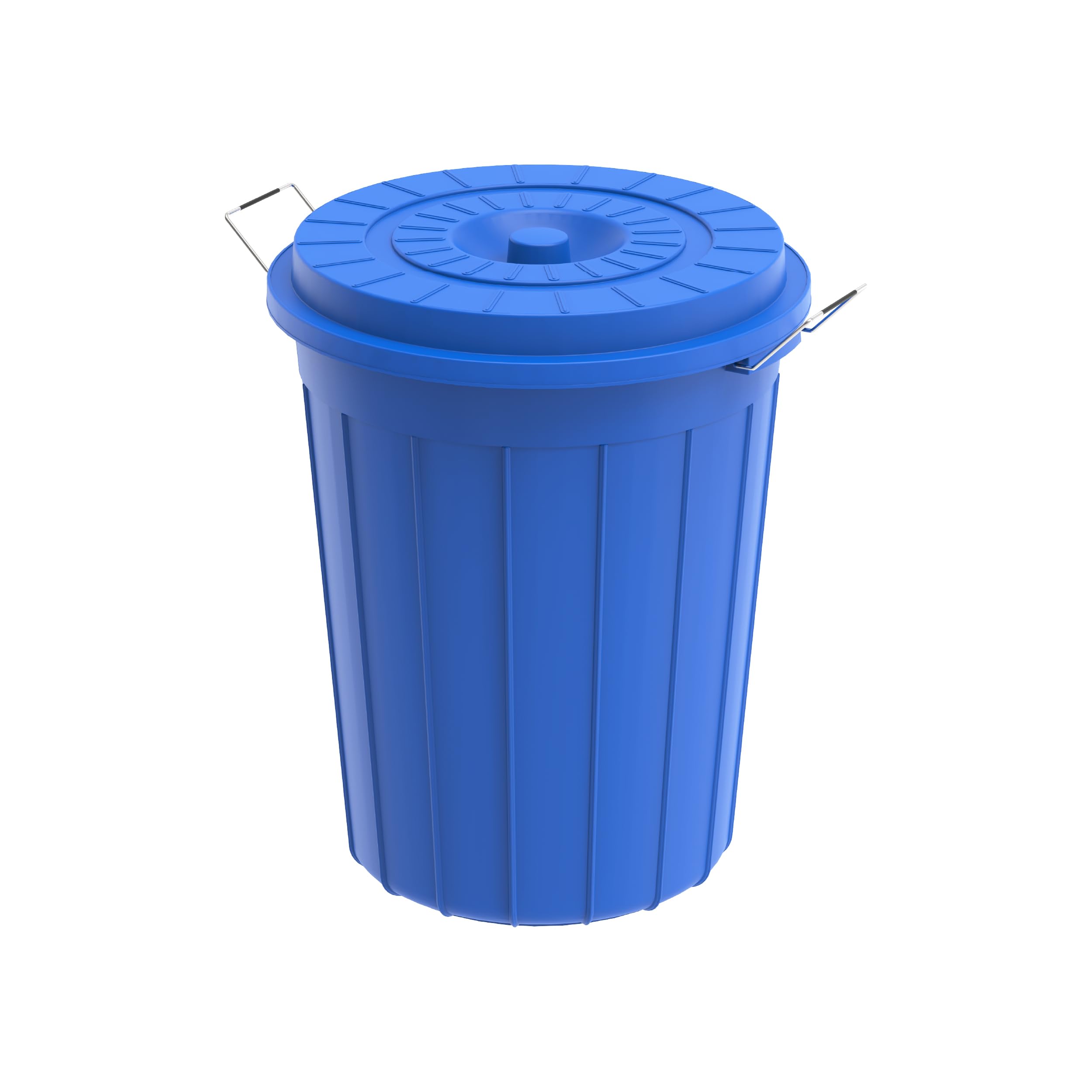 Cosmoplast 45L Round Plastic Drum With Lid, Blue