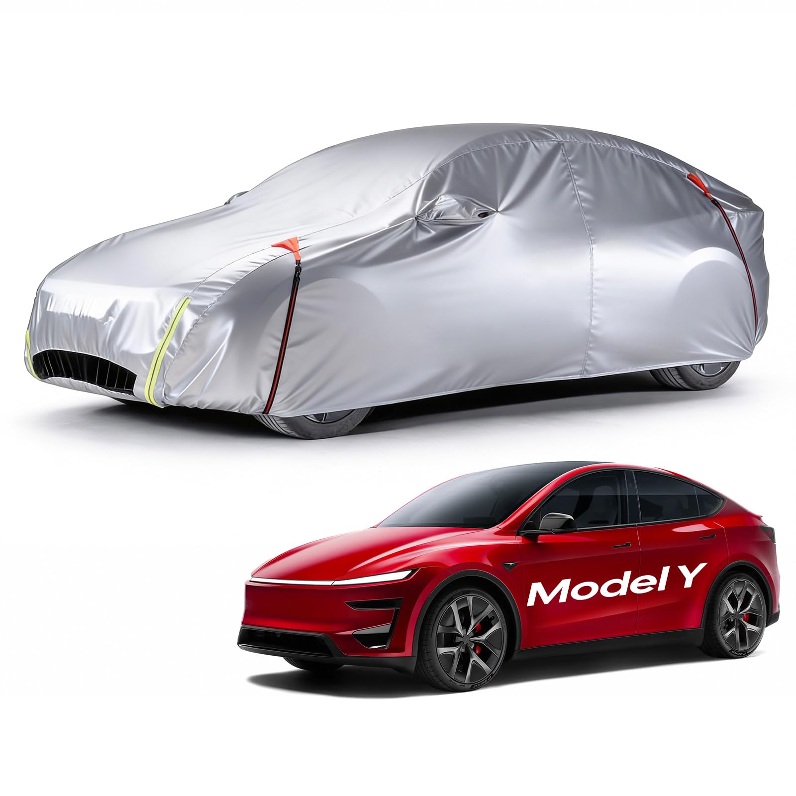 Wigoo Tesla Car Cover Custom Fit for Tesla Model Y 2020-2026 Juniper All-Weather Snow Dust Protection Waterproof Thermal