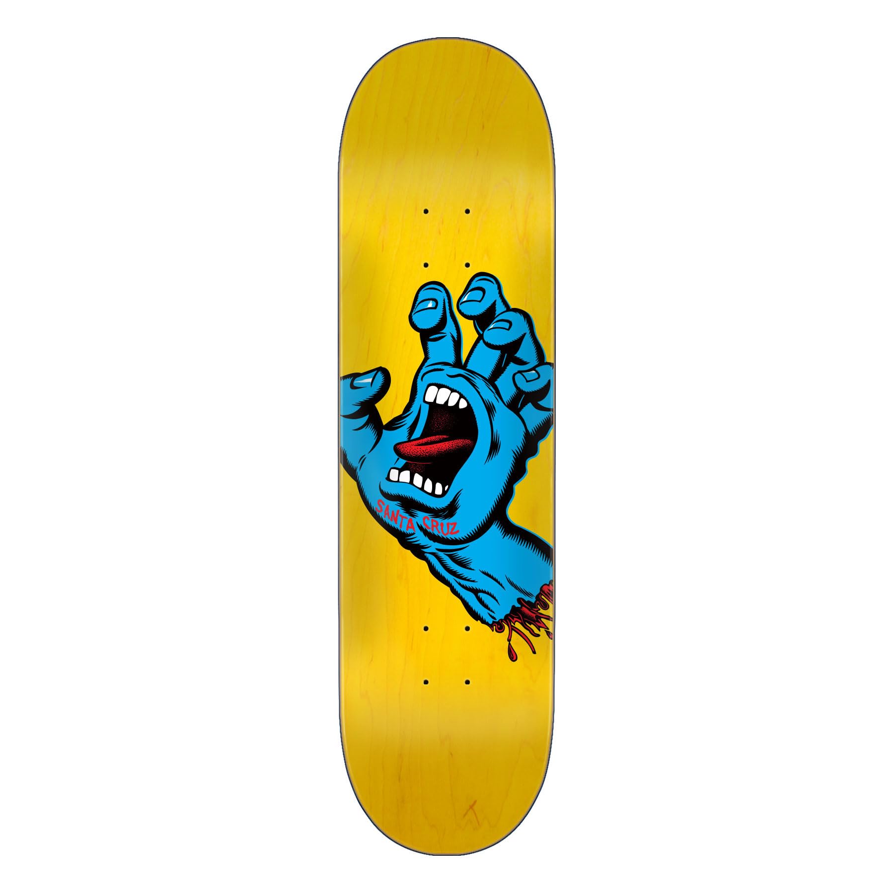 Santa Cruz Skateboard Deck Screaming Hand Yellow 7.25
