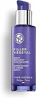 Yves Rocher Filler Vegetal Supercharged Plumping Serum for Mature and Aging Skin- Fine Lines and Wrinkles. Morning & Night Serum with Hyaluronic Acid, Pump Bottle 30 ml