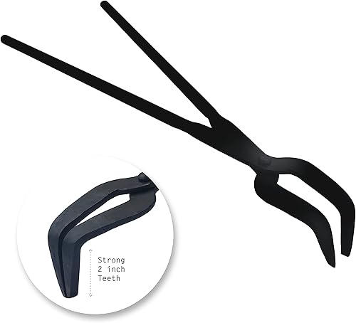 Simond Store Pinzas de metal con bisagras de herrero de 24 pulgadas para crisoles de grafito y grafito, pinza de acero resistente para fusión de