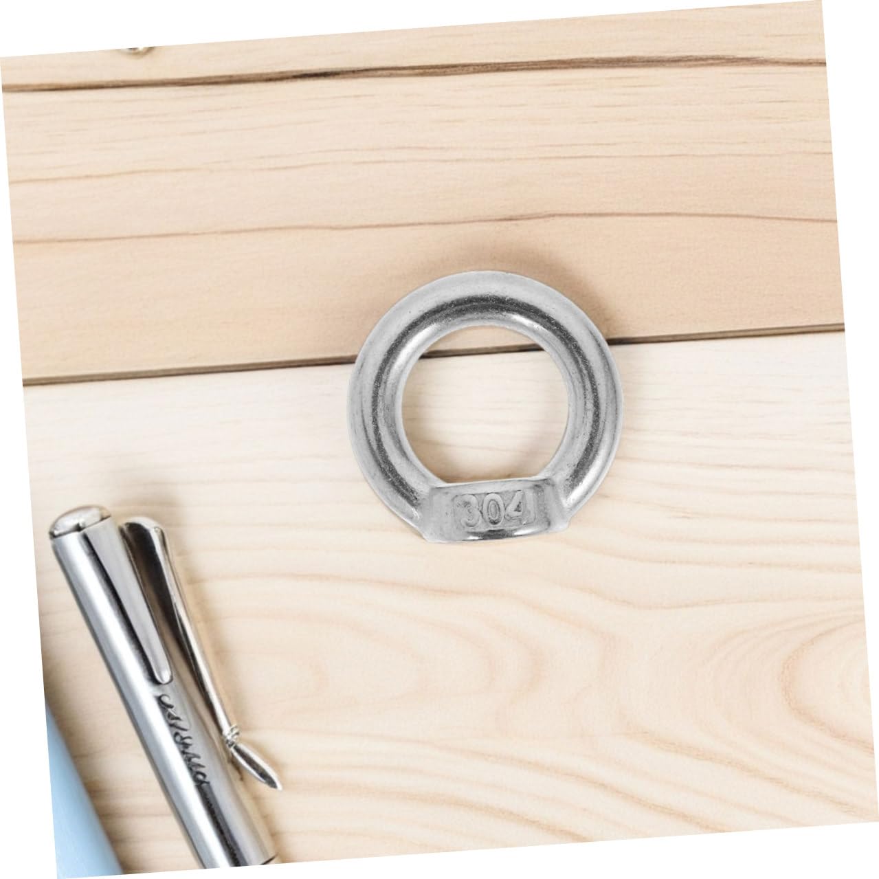 8pcs 304 Stainless Steel M8 Eye Nut for Rigging Marine Threaded Fasteners Lifting Eye Hardware for Hoisting and Outdoor Industrial Use