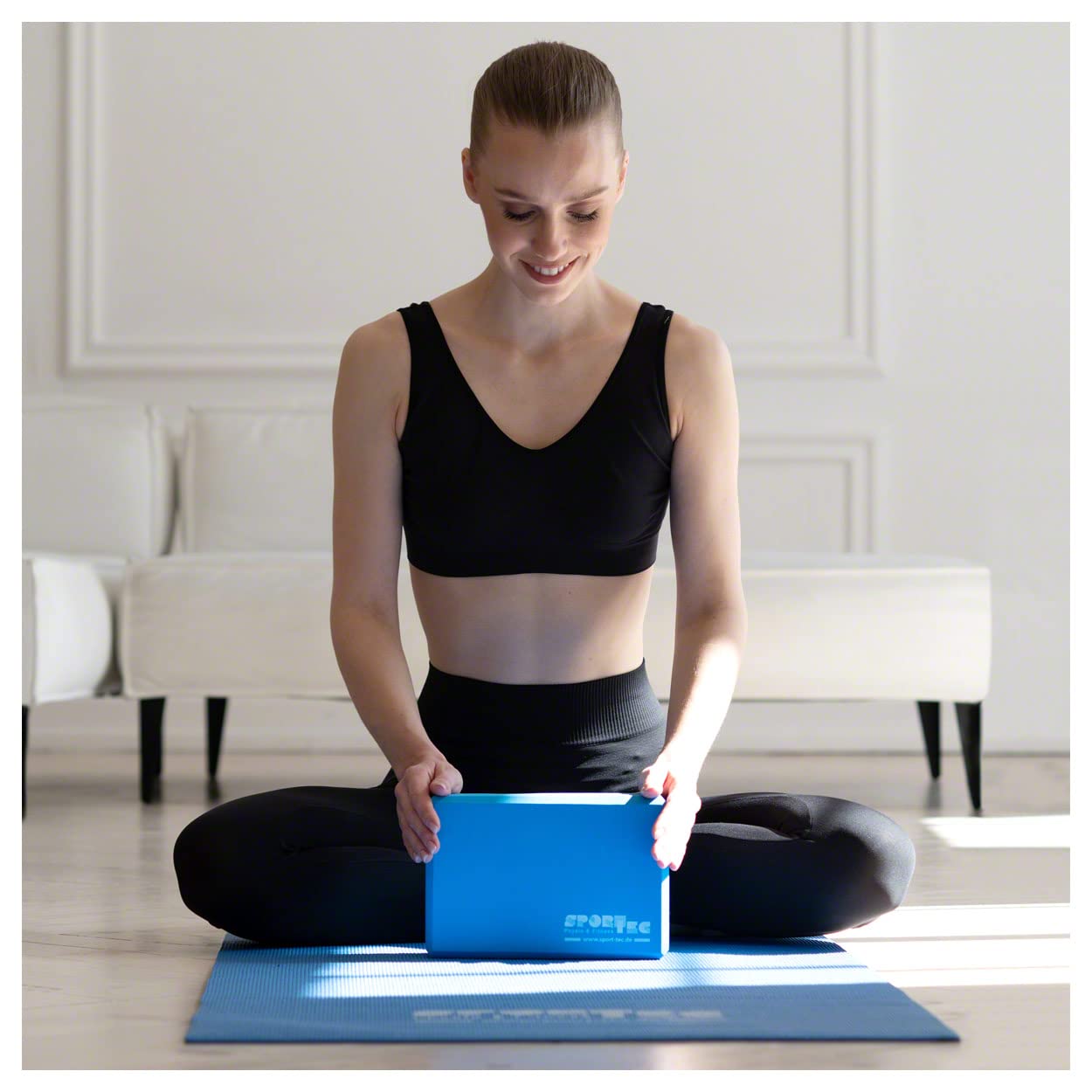 Yoga Starter Set, Matte, Block, Gurt, Pilates, Gymnastik, Fitness, Stretch, Balance, Sport, 4-TLG