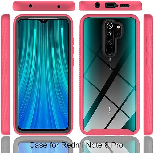 Miniatura 3 de Asuwish Funda de teléfono para Xiaomi Redmi Note 8 Pro con protector de pantalla de vidrio templado y soporte delgado híbrido resistente resistente