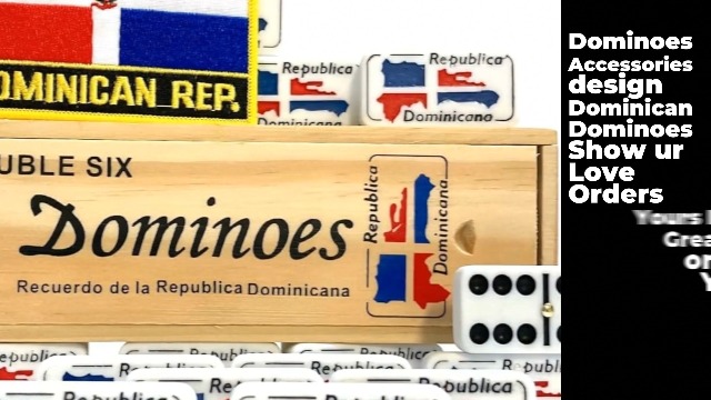 Double Six Dominican Republic Flag Engraved Dominoes miniatura 7