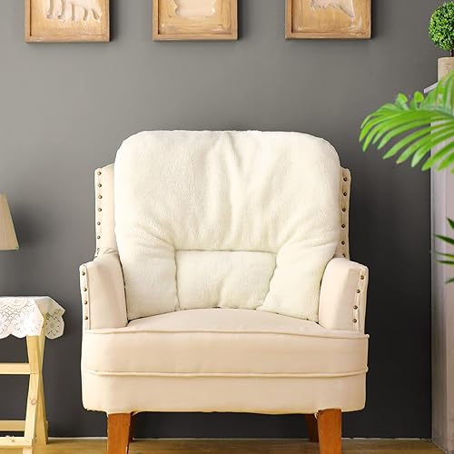 Cojín de respaldo de forro polar, cojín de asiento antideslizante para silla, sillón reclinable, espalda, cojín de apoyo lumbar, cojín grueso con