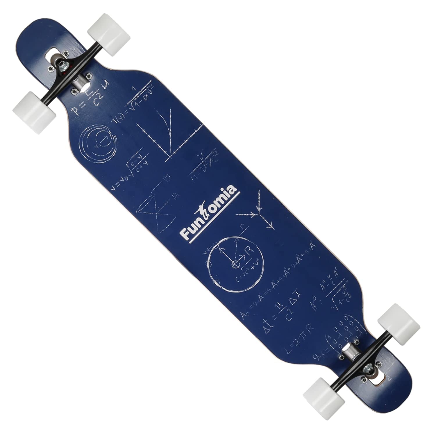 FunTomia Longboard Skateboard Drop Through Cruiser Planche complète avec roulements à Billes Mach1 High Speed T-Tool avec et sans Roues LED