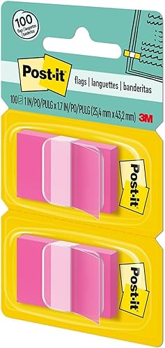 Miniatura 7 de Post-it 680BP2 Banderas de página estándar en dispensador, color rosa brillante, 100 banderasdispensador