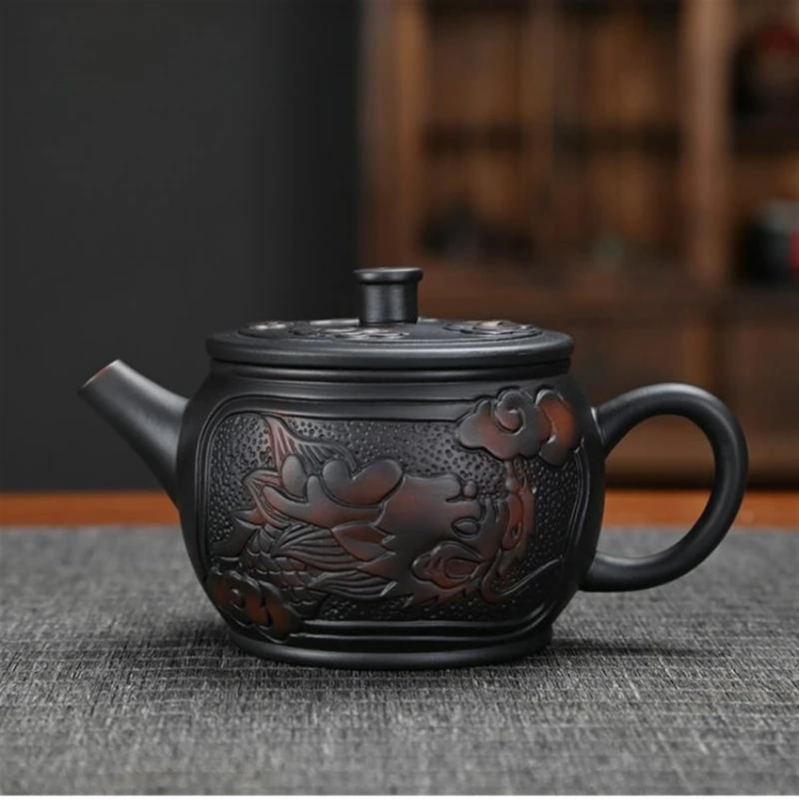 Zestaw do herbaty popołudniowej, chiński zestaw do herbaty Yixing, fioletowy dzbanek z piaskiem, czarny, 190 ml, zestaw do herbaty Kung Fu, do biura i domu