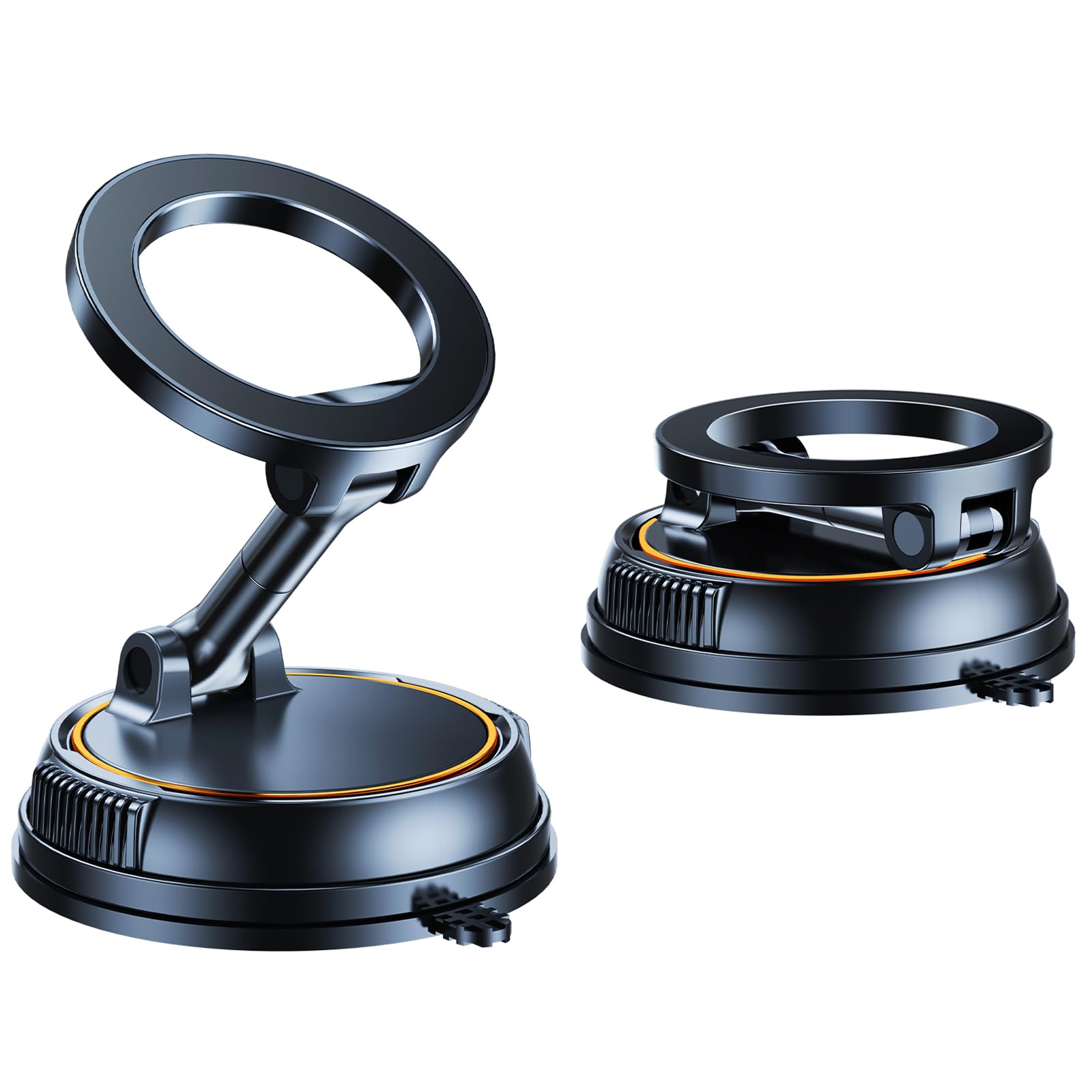 HIYJEN Magnetic Car Phone Holder Compatible with Magsafe, 360 Rotatable Vacuum Suction Cup Car Mount Dashboard, Magnet Cell Phone Holders for Your Car