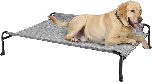 Miniatura 10 de Veehoo Cama elevada para perro, catres elevados para perros grandes, cama impermeable para perros al aire libre, hamaca refrescante para mascotas