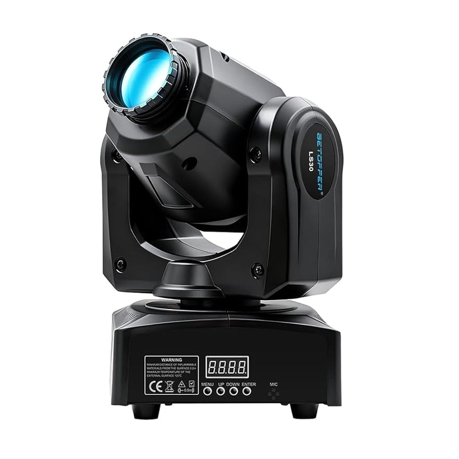 BETOPPER Moving Head Light Stage Lighting 30W 8 GOBO 8 Colors 9/11 Channel DMX-512 with Sound Activated for DJ Party Bar Club Stage Lighting-1 Pack