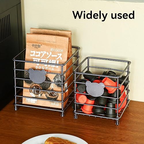 Miniatura 2 de Paquete de 2 soportes para cápsulas de café, organizador de tazas K, cesta de café cuadrada para mostrador, almacenamiento de cápsulas de alambre