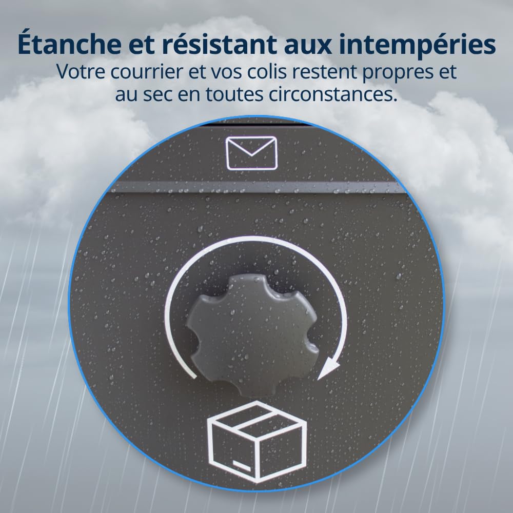 XL Noir - Réception de Colis Sûre et Facile - Boîte à colis et lettres - Colis Perdu - Matériau très robuste - Montage au sol ou au mur - Garantie de 5 Ans - Boîte aux lettres colis