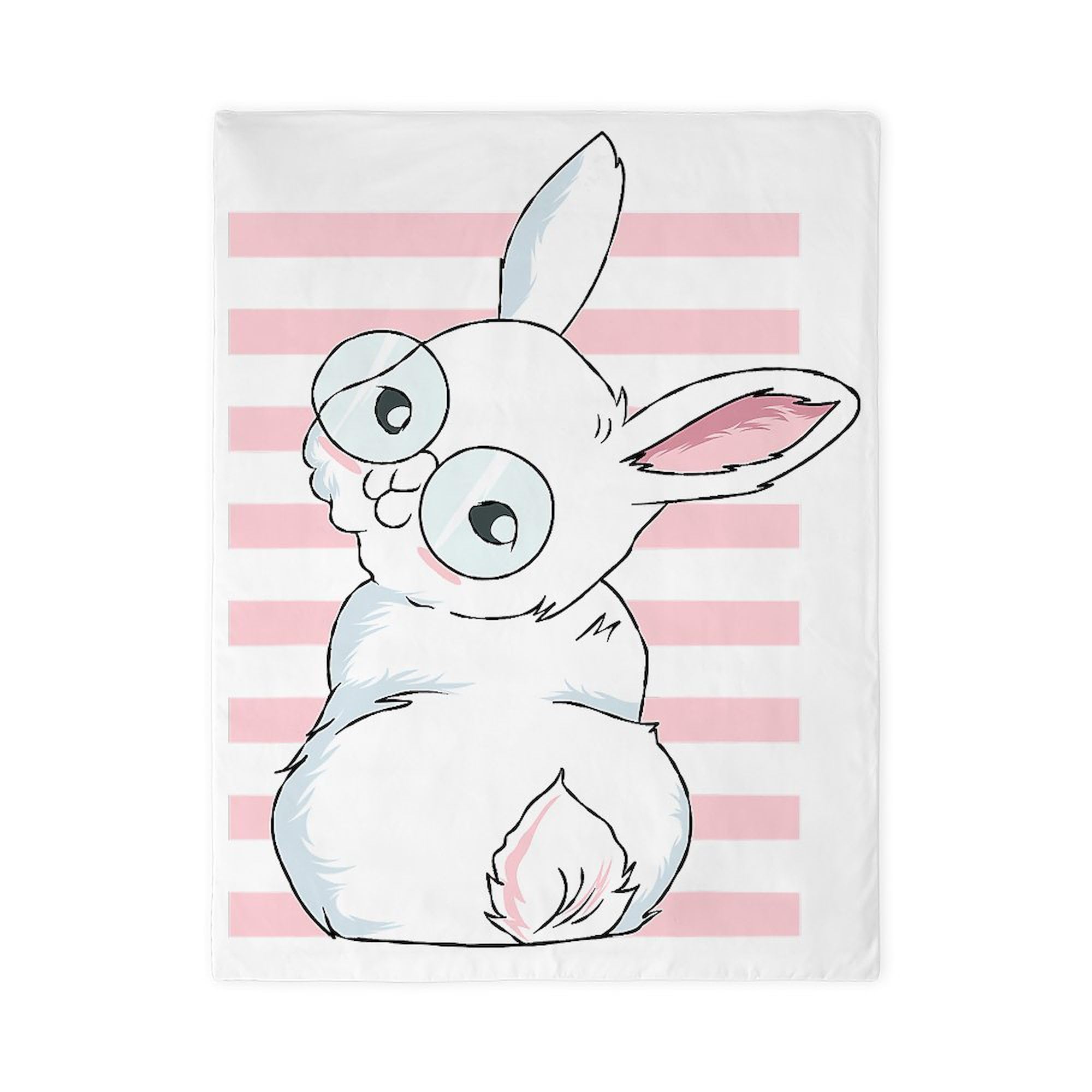 CafePress Cute Easter Bunny Rabbit Butt Easter Egg Hunt Gift Twin Duvet Cover, Printed Comforter Cover, Unique Bedding,