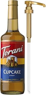 Torani Coffee Syrup, Cupcake Flavoring for Drinks, Glass Bottle with Pump Included, 25.4 Fl Oz