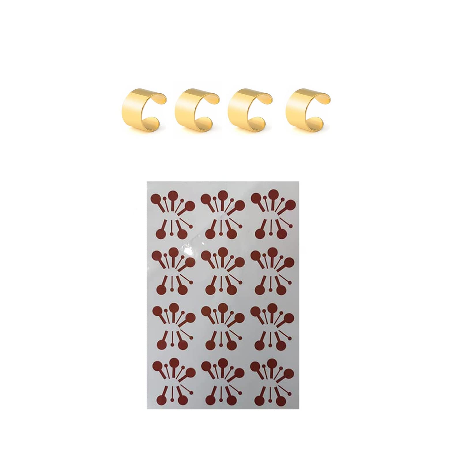 XTMNFUzui Tengen Earring With Tattoo Stickers Anime Cosplay Earclip Prop, Medium, Stainless Steel, material: stainless steel