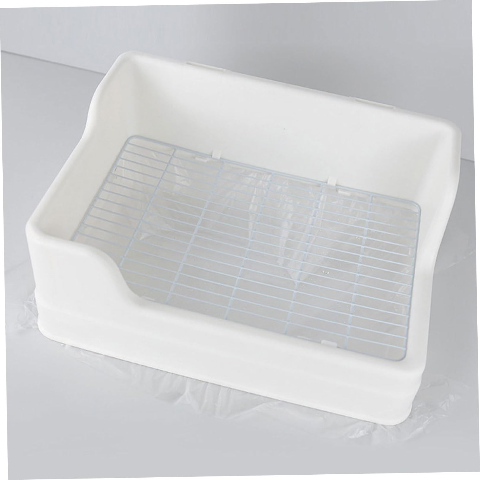 UPKOCH Lettiera per Conigli in Plastica Bianco, Vasino Trainer Diviso in Parti Separate, Facile da Pulire e Rete Appropriata per Piccoli Animali Domestici