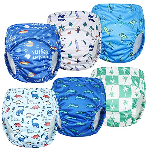 AolsteCell Lot De 6 Culottes D'Apprentissage Propreté Garçon - Pur Coton, 4 Ans, Motifs Colorés - Lavables Et Réutilisables
