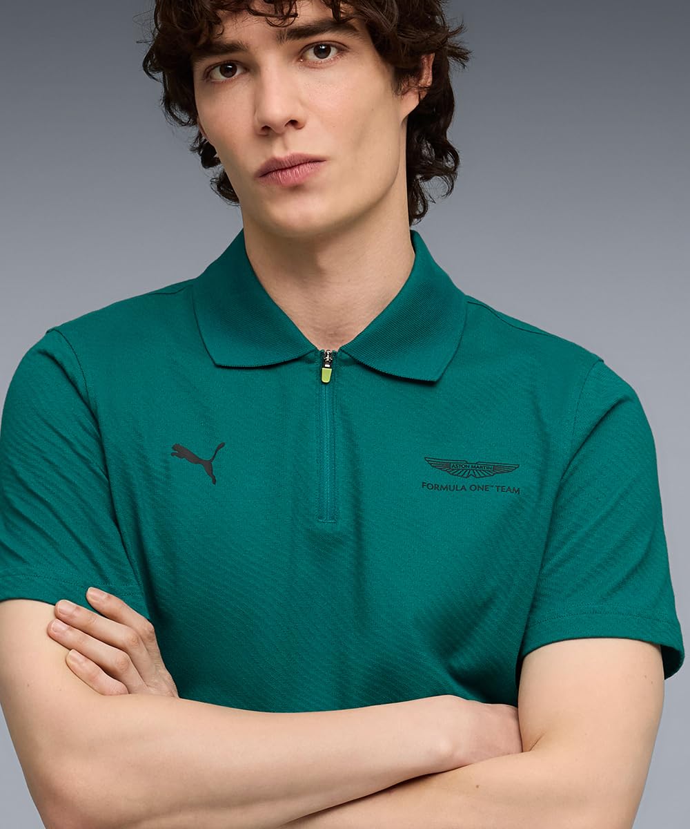 PUMA Polo in Jacquard x Aston Martin ARAMCO F1® Team da Uomo