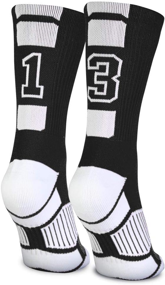 Team Number 13 Half Cushioned Crew Socks - Black