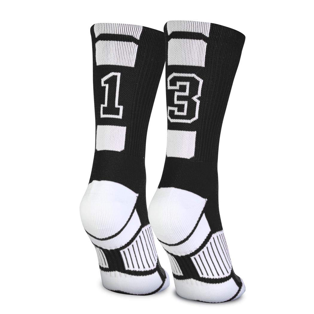 Team Number 13 Half Cushioned Crew Socks - Black