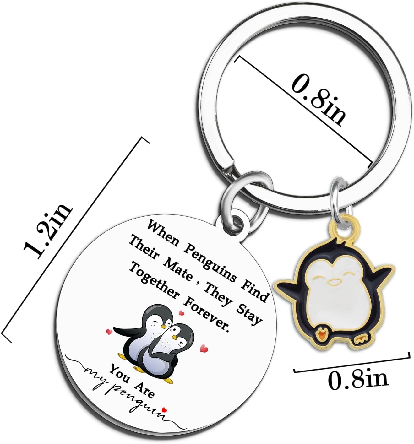 Penguin Keychain Gift for Husband Wife Romantic Gifts for Him Couples Keychain for Boyfriend Girlfriend Couple Gift for Him and Her Cute Birthday Valentines Anniversary Christmas Gifts - Image 2
