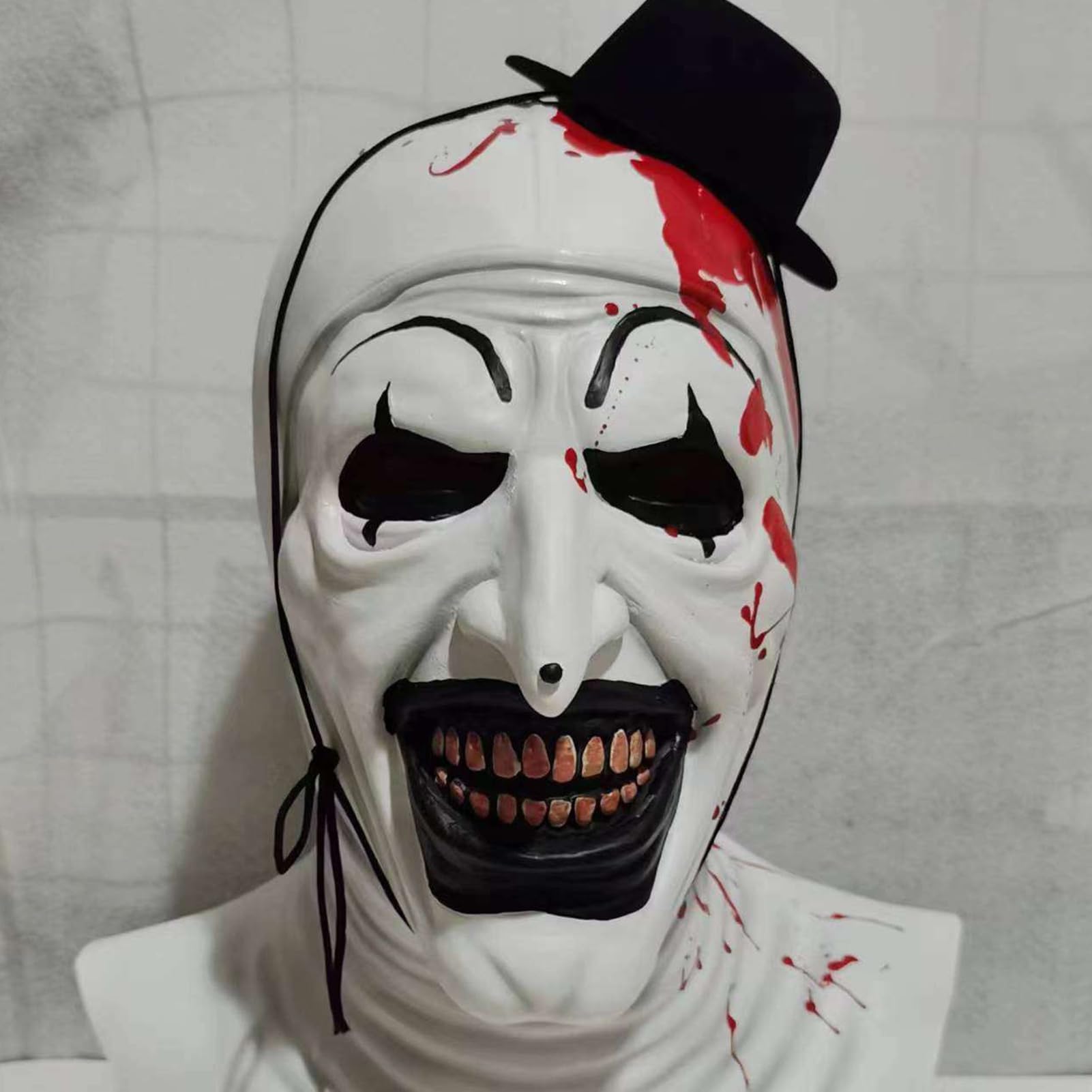 Ficlwigkis Adult Terrifier Mask Art the Clown Scary Clown Killer Halloween Cosplay Halloween Killer Mask Full Head Terrifier Costume Props - Image 4
