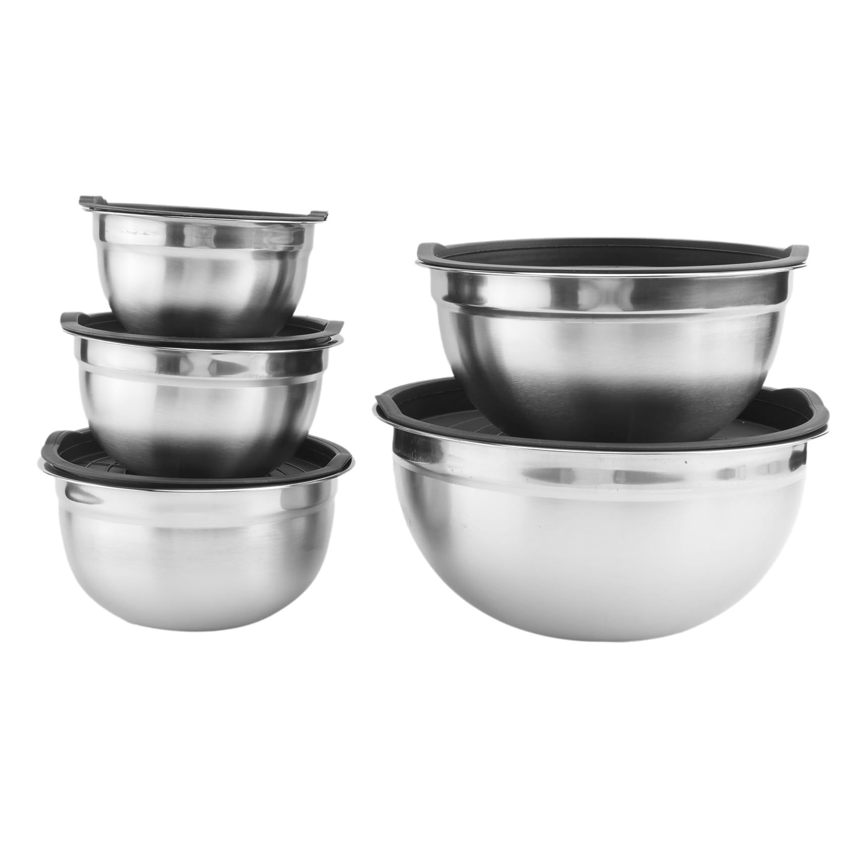 CTRLZS 5 Pcs Mixing Bowl,Stainless Steel Stackable Salad Bowl with Airtight Lid,Serving Bowl for Kitchen Cooking Baking,Etc