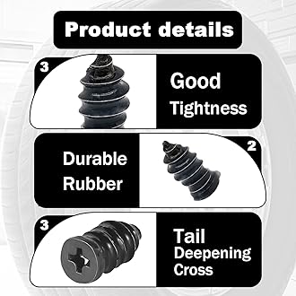60Pcs Tire Repair Rubber Nail, Rubber Screw Tire Plugs Self-Service Vacuum Tire Repair Nail Kit Tires Quick Puncture Repair Tools for Auto Motorcycle, Truck, Tractor tire Puncture Repair