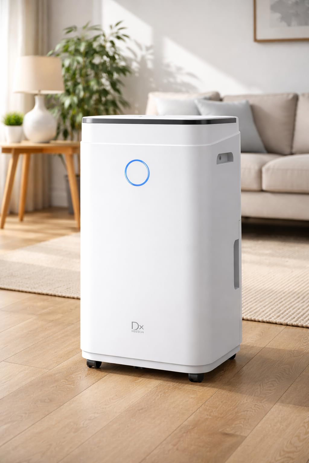 Drexon - Osuszacz powietrza 25 l/dzień - 380W - Zbiornik 4,3 l - Elektroniczny panel sterowania - Timer 24 h - Filtr nadający się do prania - Biały - 34 x 24 x 57 cm