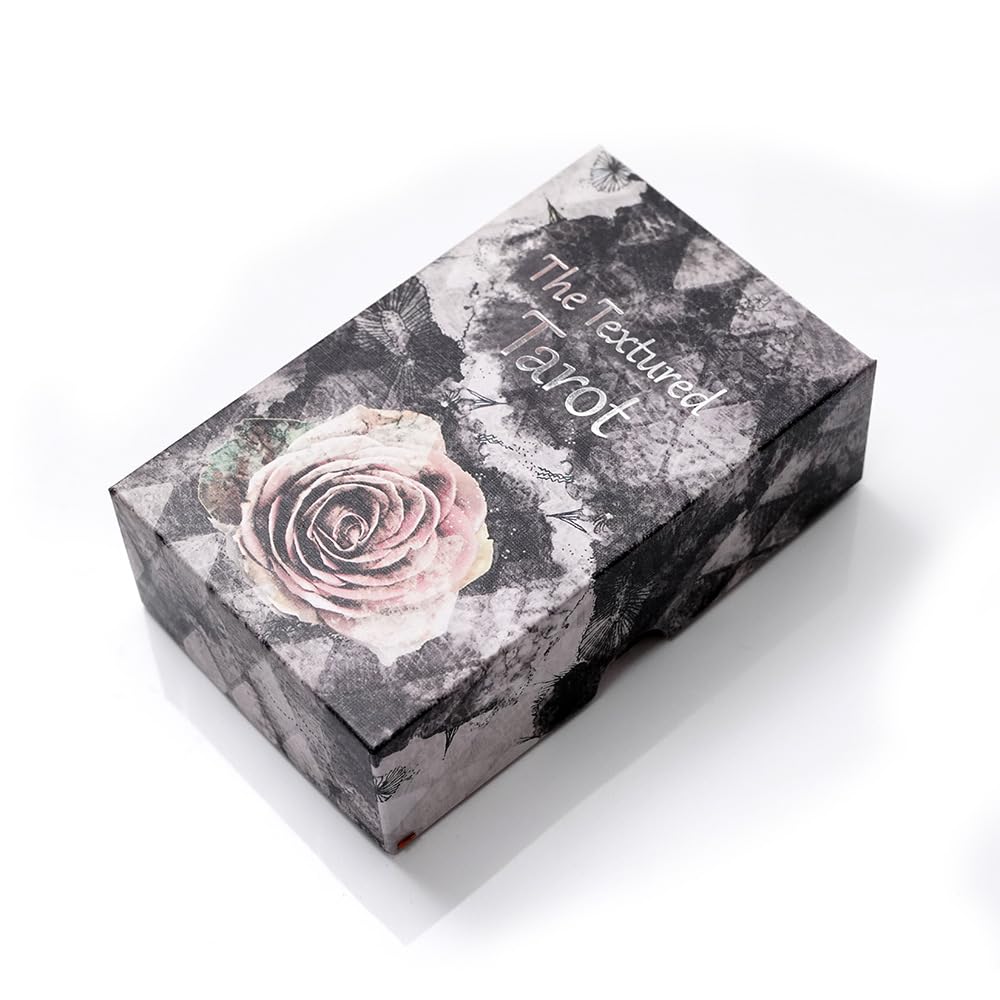 Generico Teksturowana talia tarota | 78 kart | Niebieski rdzeń premium 350 g/m² | 12 x 7 cm | Luksusowe pudełko ze złotej folii | Idealne do intuicyjnego czytania i refleksji