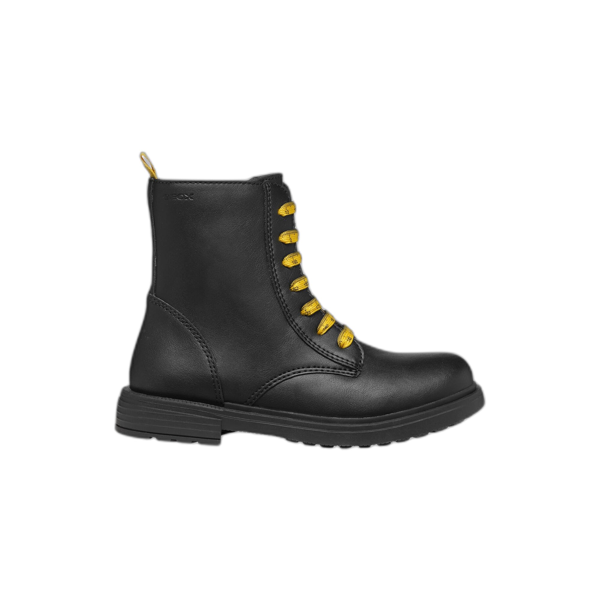 GEOX JUNIOR J ECLAIR GIRL BIKER/AMPHIBIANS BOOTS BLACK/YELLOW 32_EU