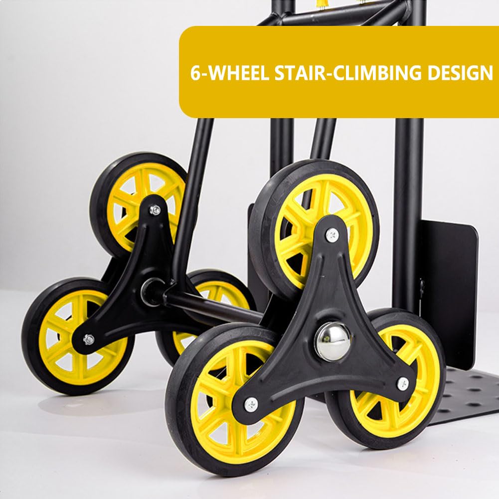 Camión de carga para escalera, camión de mano resistente con capacidad de 250 kg, perfecto para centros comerciales, almacenes y mudanzas, carrito de transporte fácil de escaleras