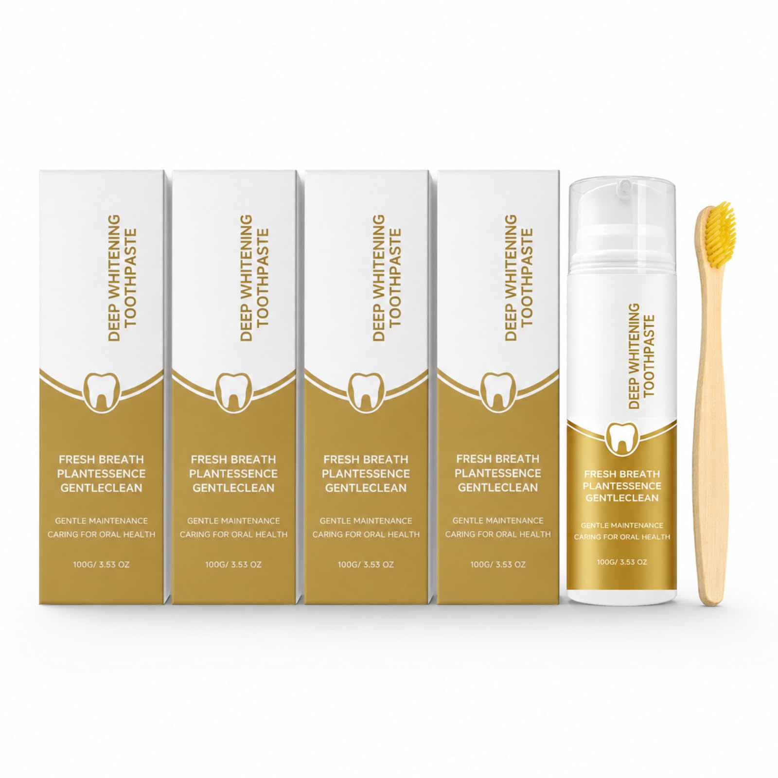 Dentifricio sbiancante vegetale pompa alito fresco 100g | Formula vegetale delicata sbianca i denti, menta fresca, conserva lo smalto dei denti