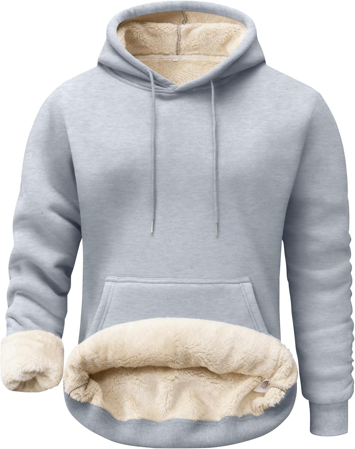 PEHMEA Men's Heavy Pullover Hoodie Sherpa Fleece Lined Thick Winter Hooded Sweatshirt for Outdoor Casual