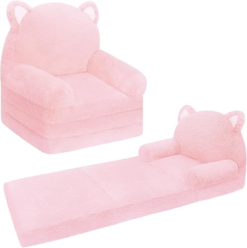 Silla infantil de felpa con funda extraíble, sofá cama para niños, cómodo sofá para niños de 1 a 3 años