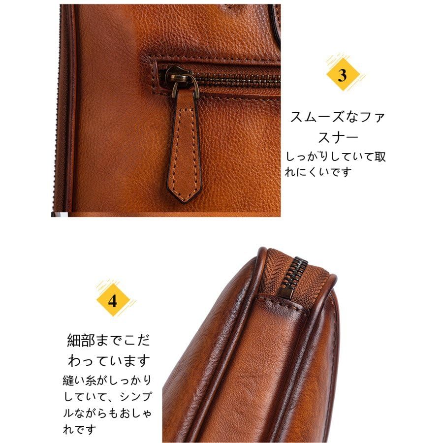 Amazon.co.jp: 職人手作り 手染め ヌメ革 ハンドメイド メンズ 本革 