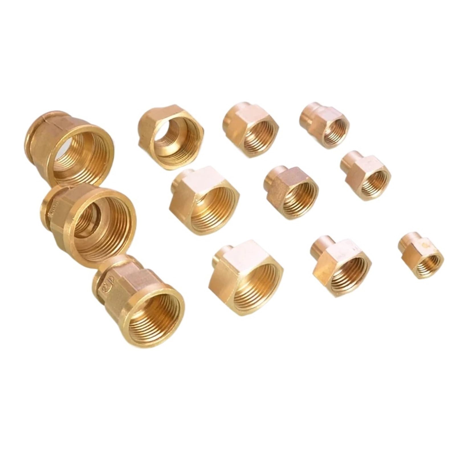 1~5 stücke Messing Weibliche Reduzierhülse 1/8 "1/4" 3/8 "1/2" 3/4 "1" BSP Gewinde Hex Rohr Fitting for Wasser Gas Für Sanitärinstallationen