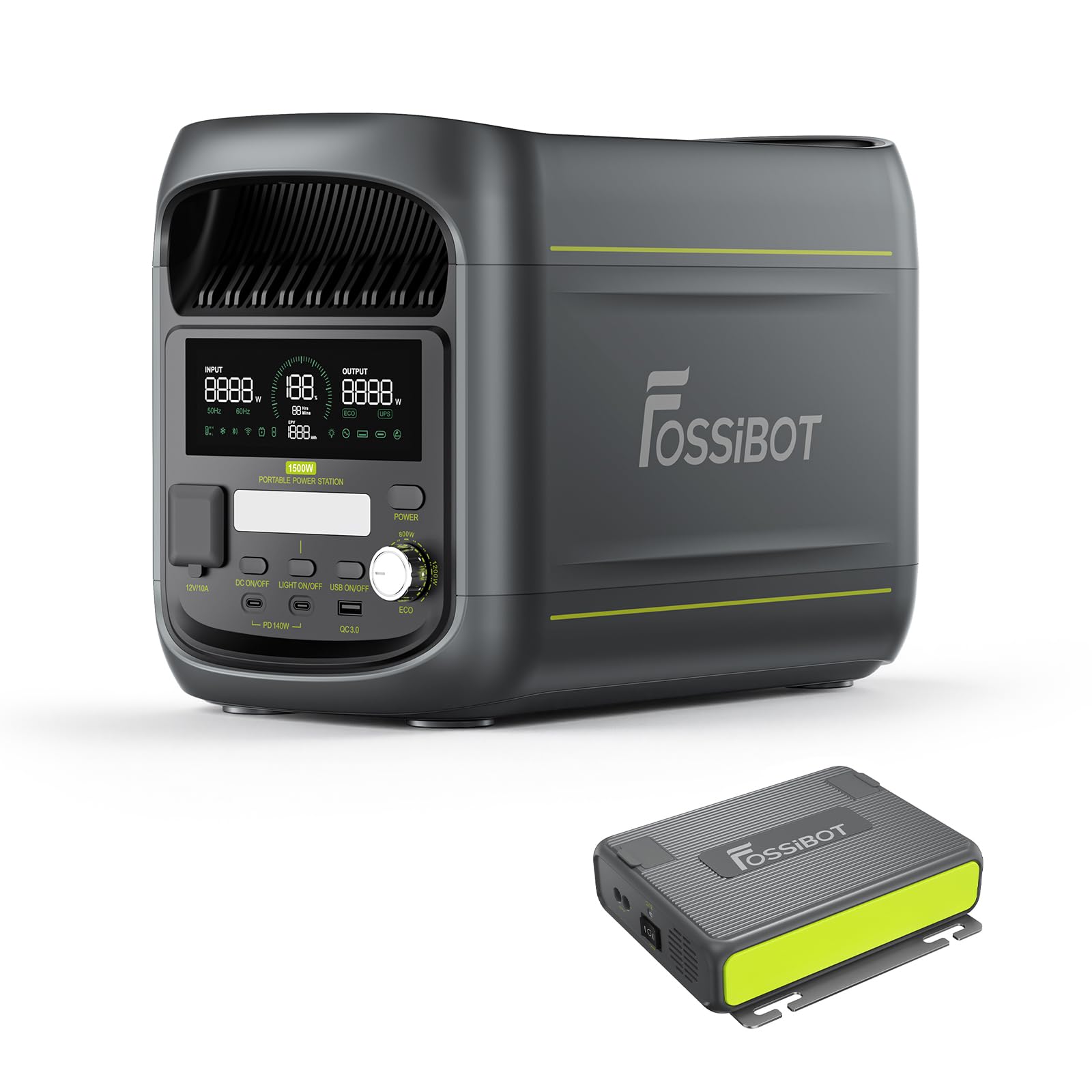 Amazon.co.jp: FOSSiBOT F1800 ポータブル電源 580W 走行充電器 2点