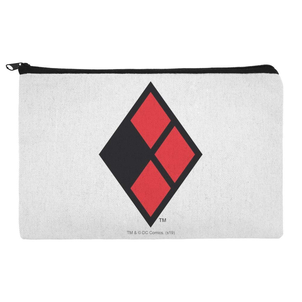 GRAPHICS & MORE Harley Quinn Diamond Logo Makeup Cosmetic Bag Organizer Pouch