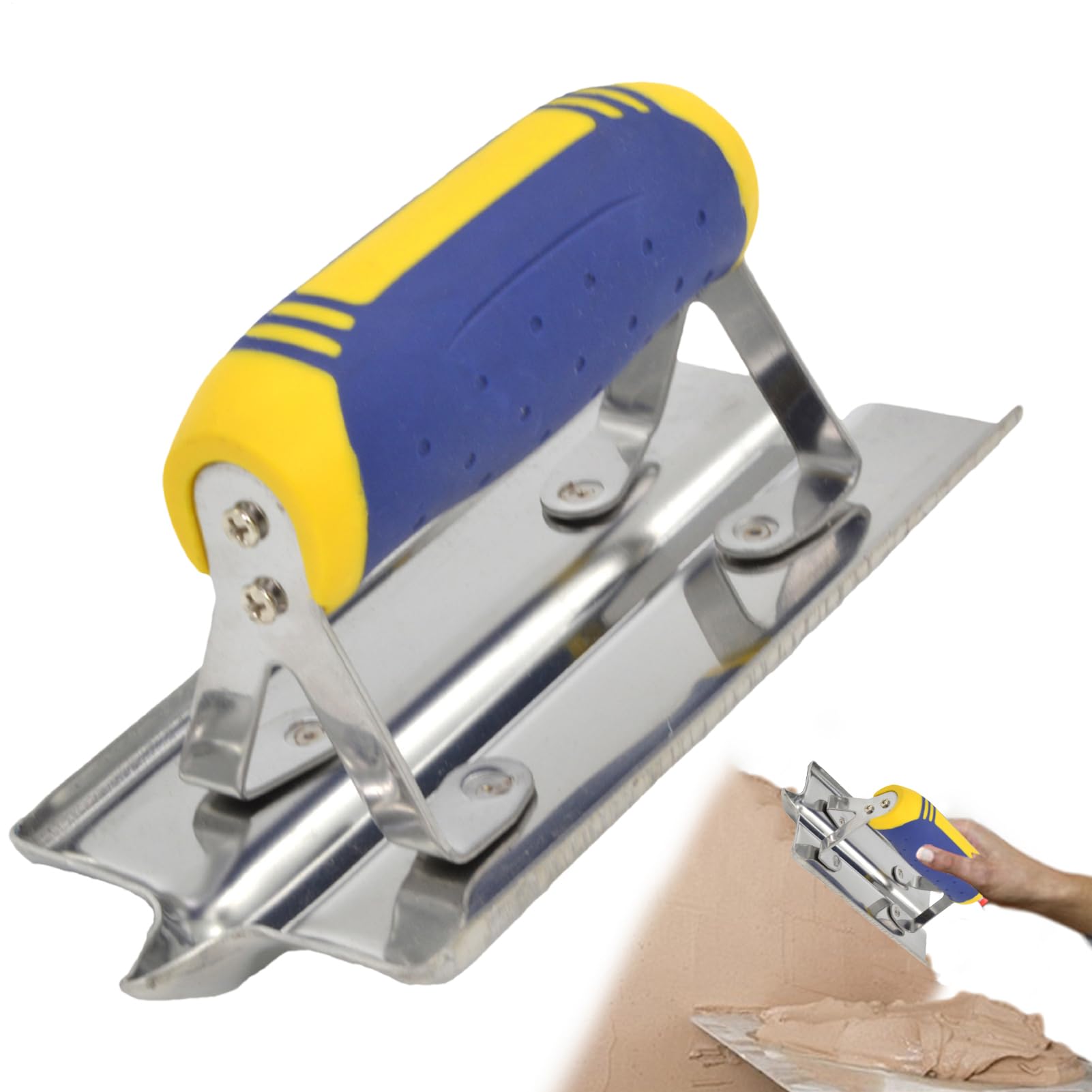 Bordatrice Manuale Per Cemento, Molatrice Per Cemento | Utensili Per Calcestruzzo Per Molatrice Manuale Con Estremità Curva O Diritta | Costruzione Senza Rivetti, Comoda Impugnatura Ergonomica Per Pro