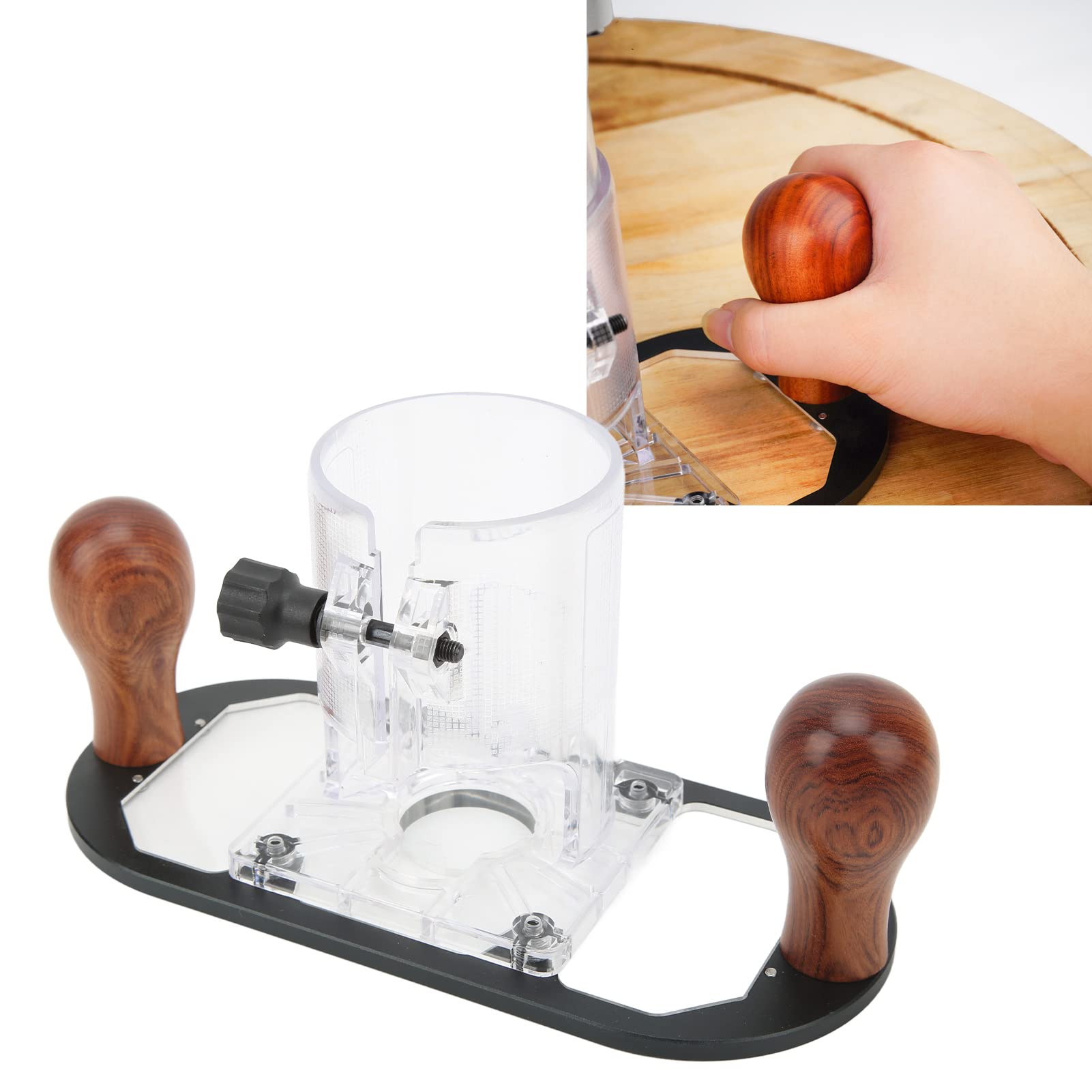 Handheld Router Plunge Base, Circular Locking Blackening Treatment Trimmer Plunge Base for Milling - Image 2