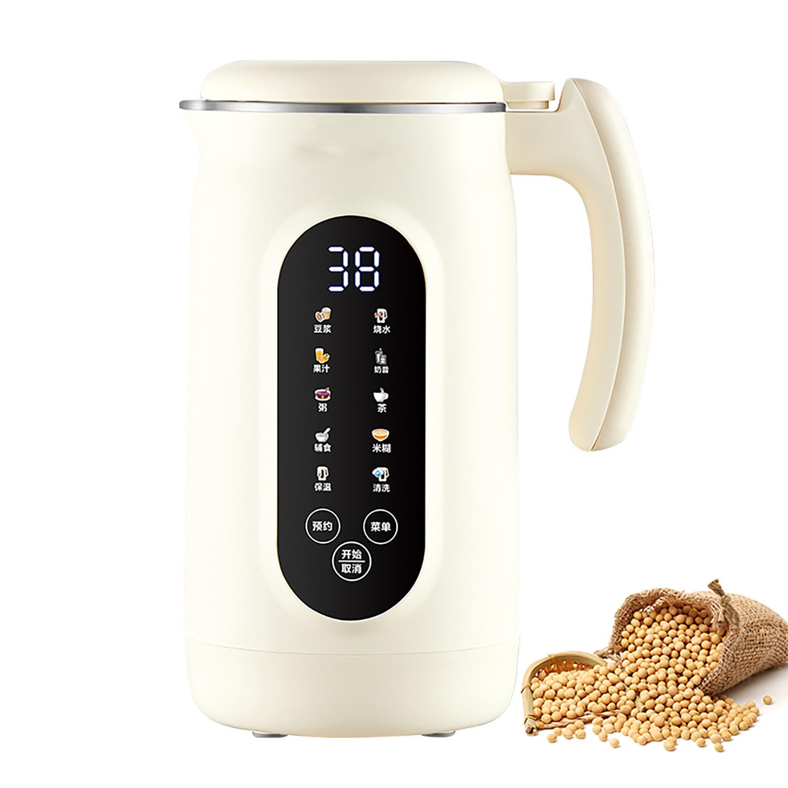 10-W-1 Maszyna Do Mleka Orzechowego 1500ml 800W | 14 Ostrzy, Ciepłe I Zimne, Timer 12H, Samoczyszczenie Do Mleka Roślinnego(white)
