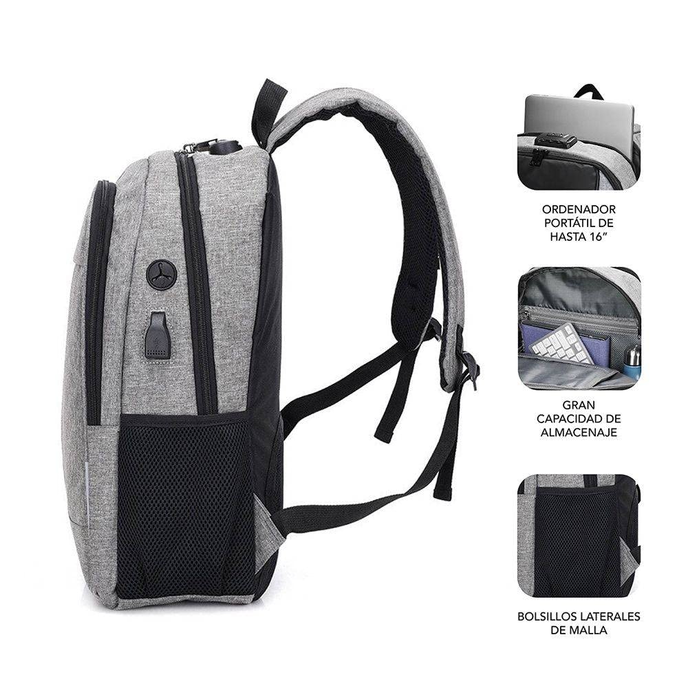 SUBBLIM Unisex SUB-BP-1UL0001 plecak na laptopa, Gris, duży