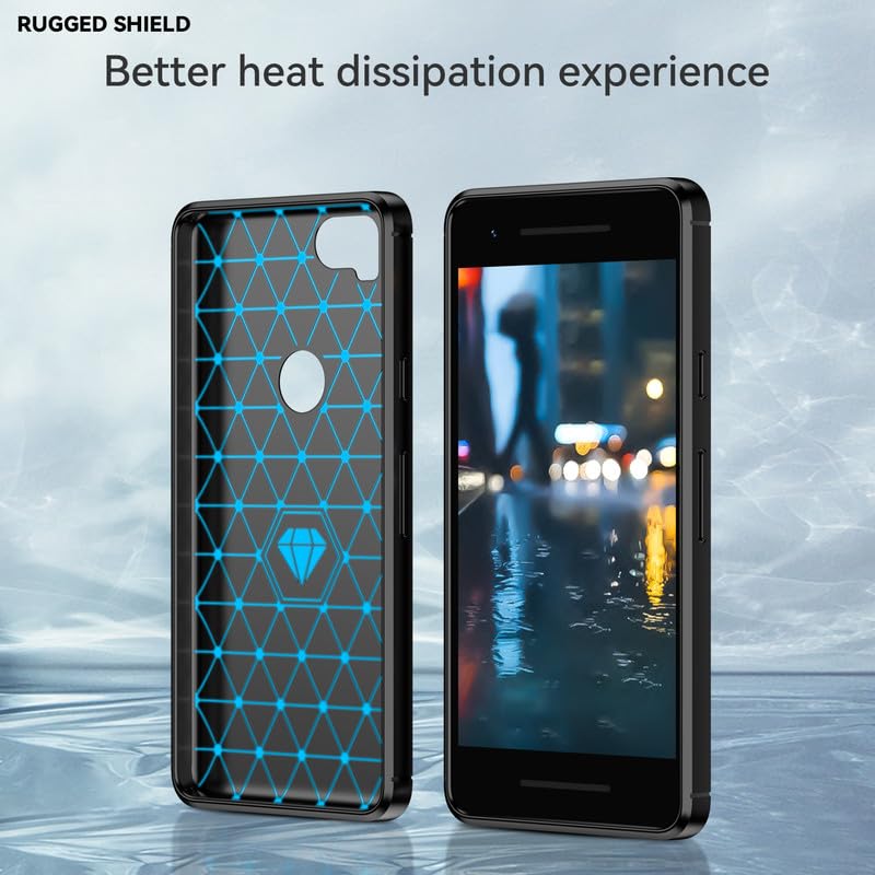 Image of Hybrid Carbon Fiber Back Case for Google Pixel 2 (Black)